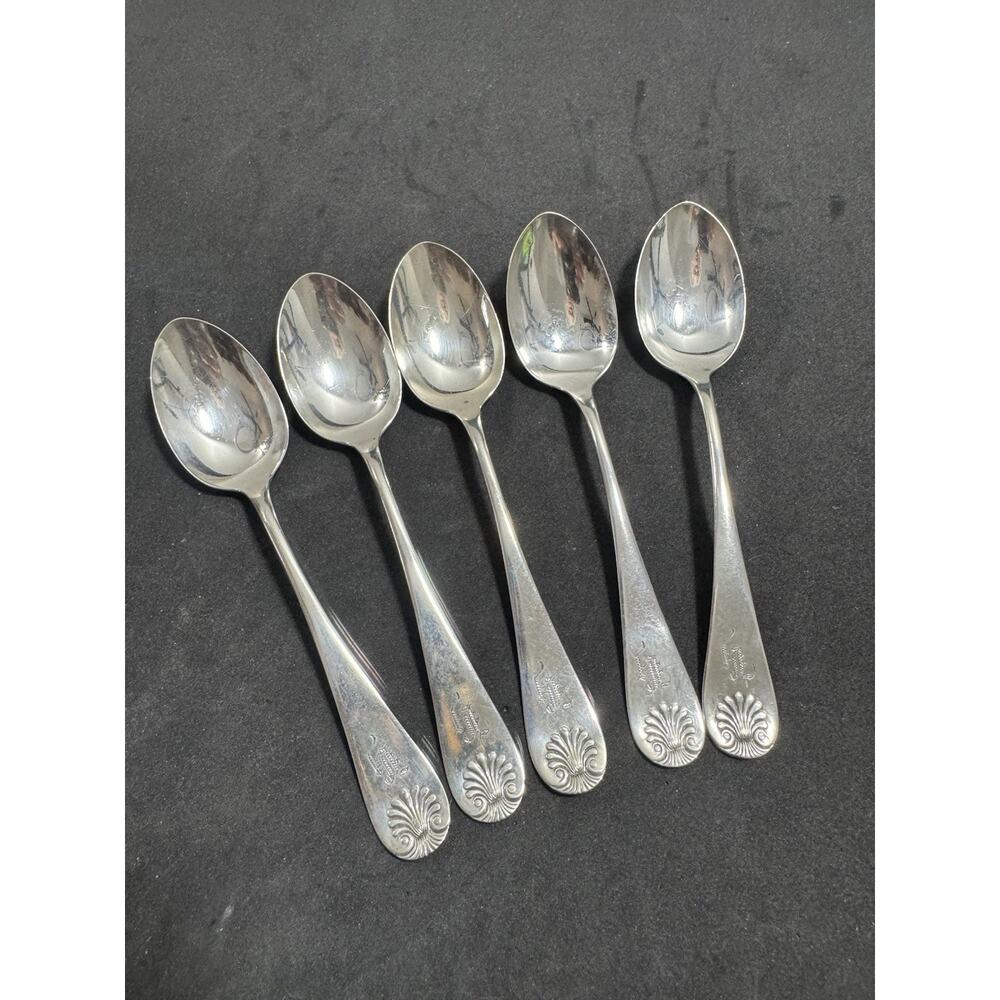 Shell by AF Towle And Son Sterling Silver Set Of 5 Teaspoons 5 3/8"